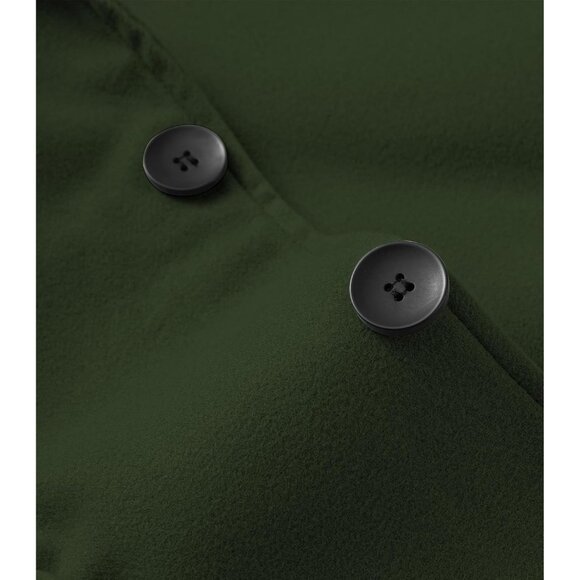 Men's Army Green Classic Wool Single Breasted Mid Long Trench Overcoat Jackets - Picture 4 of 6